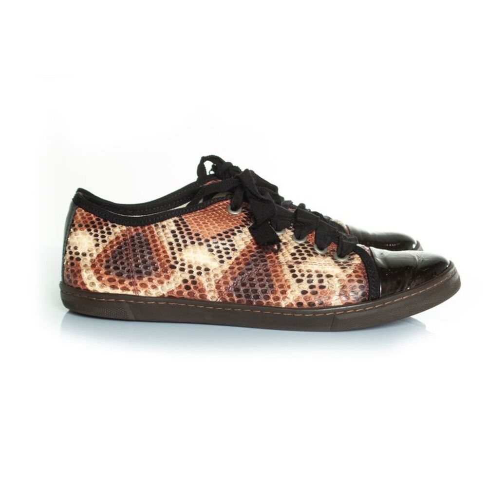 Lanvin Python Trainers With Patent Leather Toe - image 5